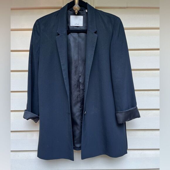 Aritzia Wilfred black elegant blazer, side slits, single-button closure, XS - Picture 1 of 10